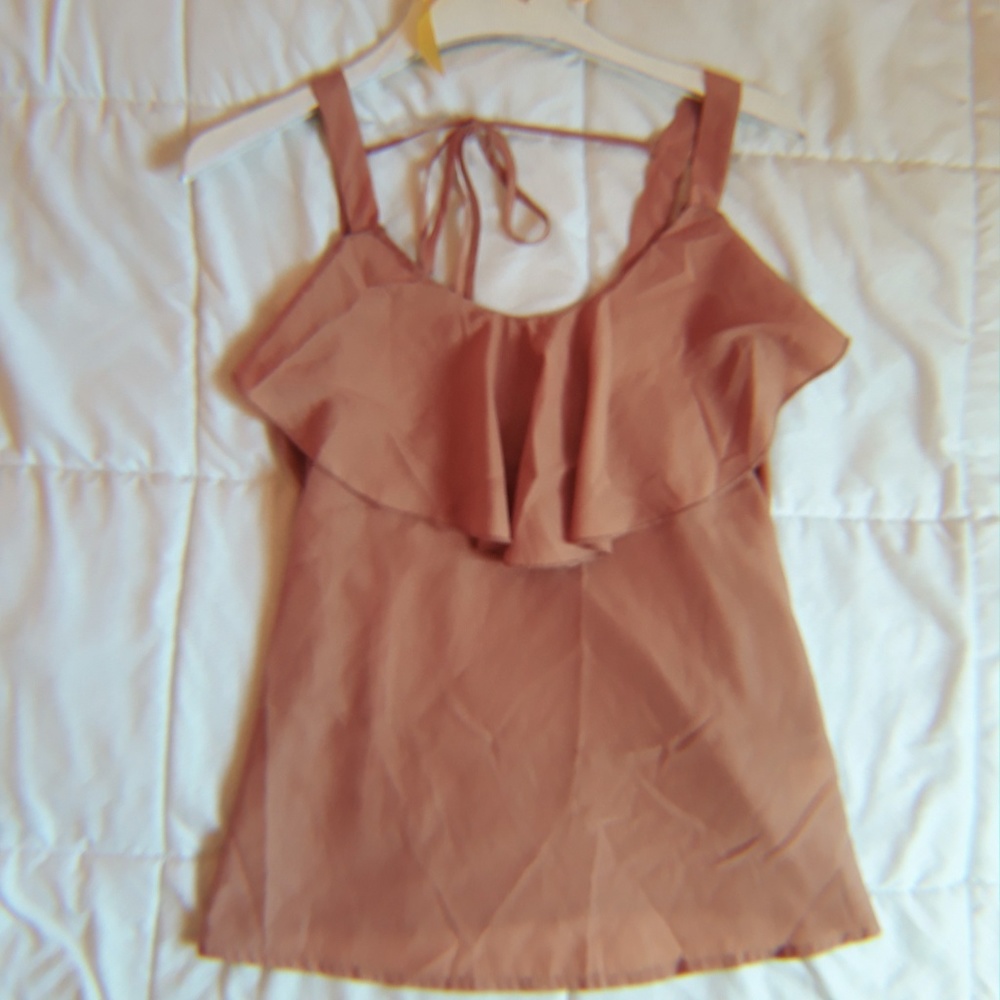 BLUSH PINK - M FRILLED BLOUSE
